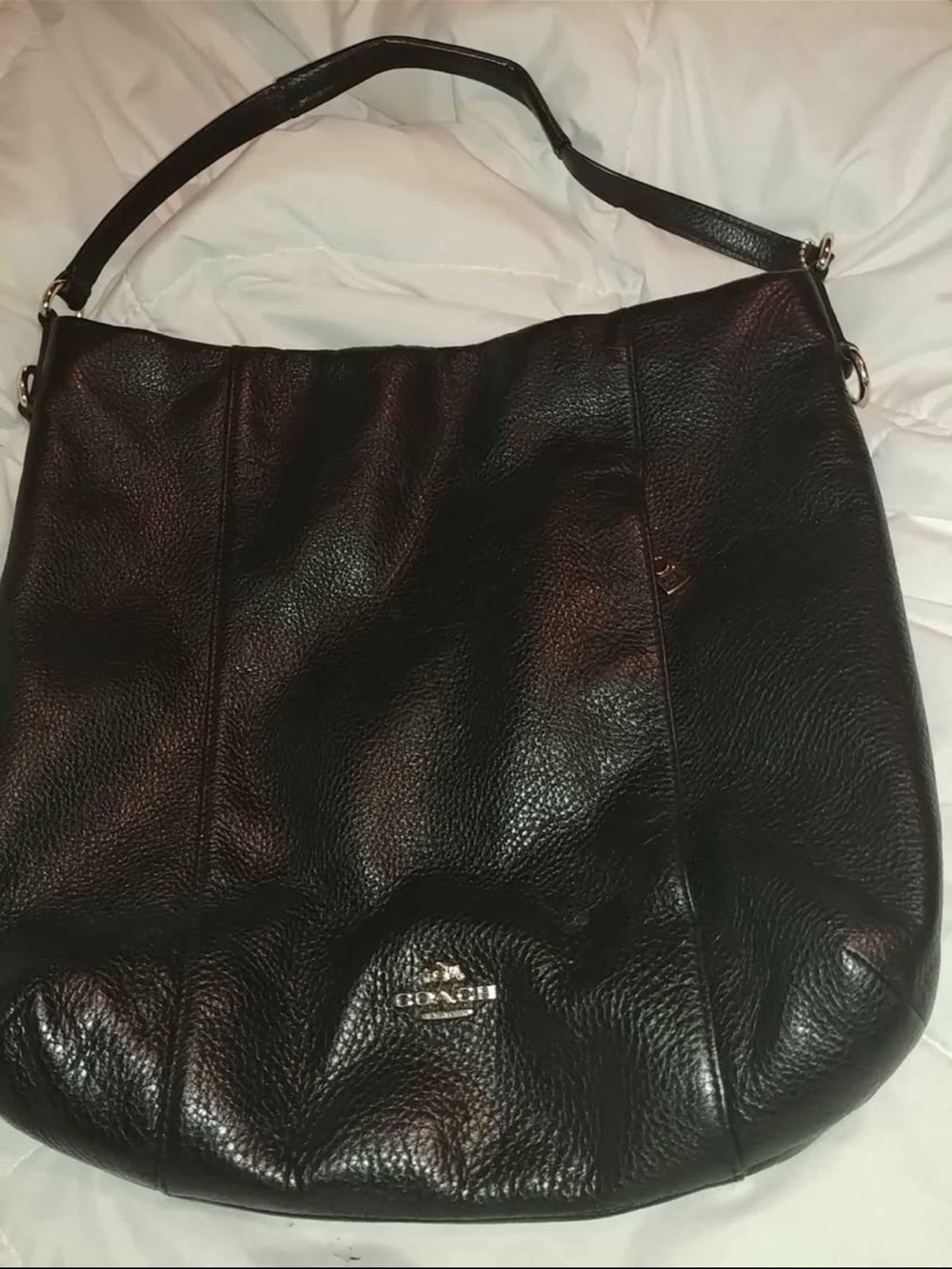 Coach Black Pebbled Leather Shoulder Bag